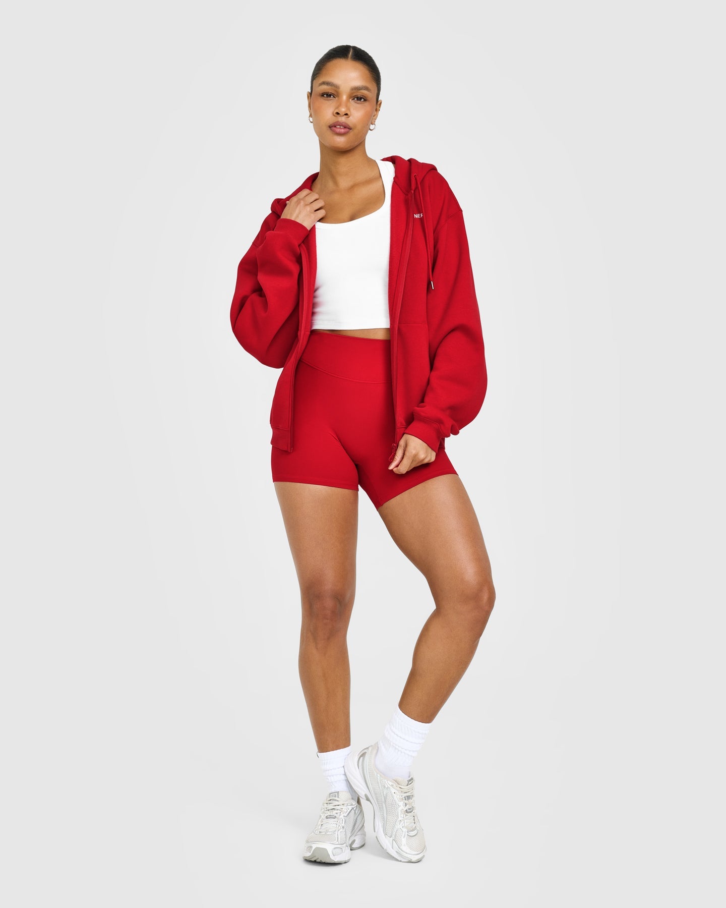 Foundations Zip Through Hoodie | Toasted Red - Image 3