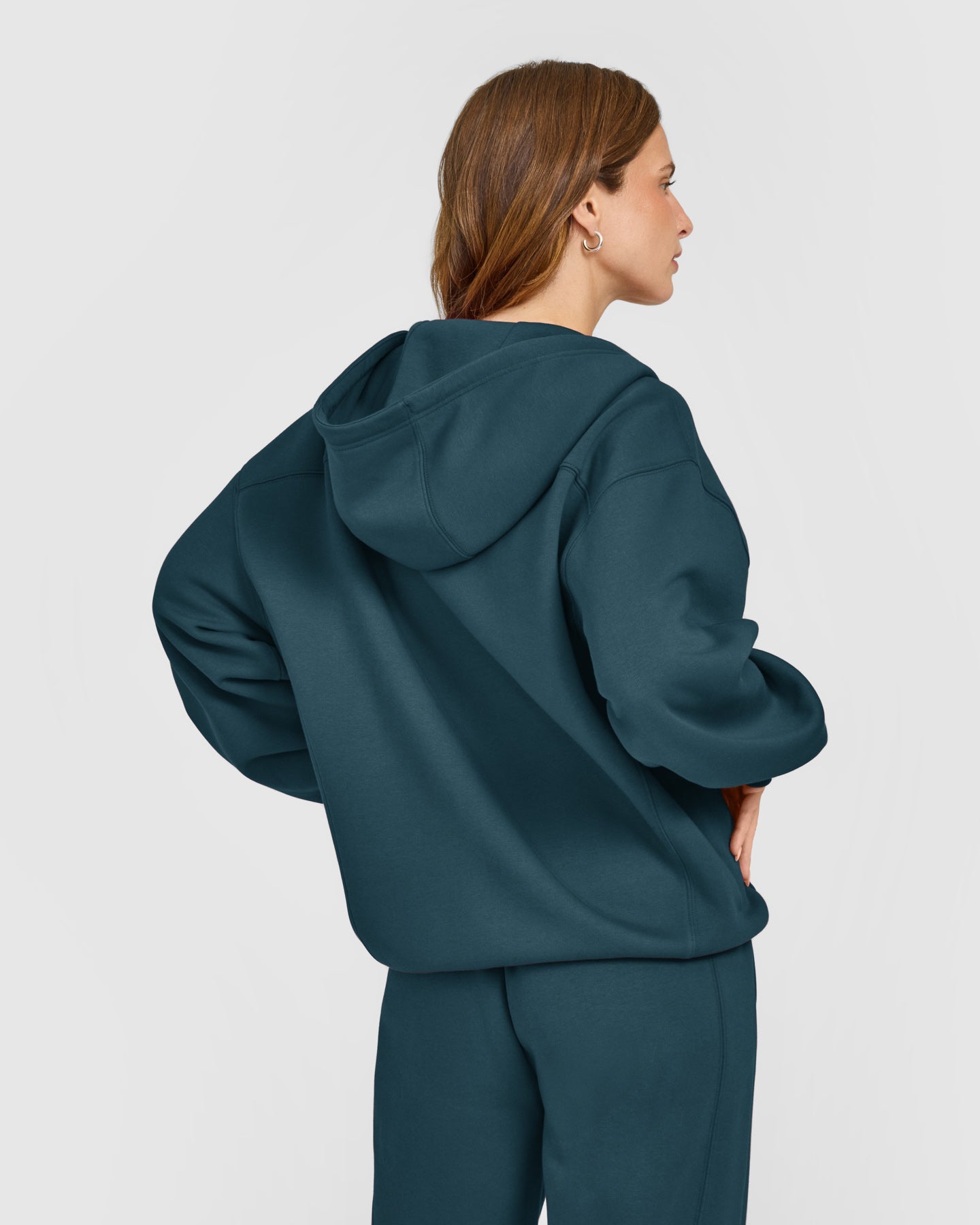 Alternative view of Foundations Zip Through Hoodie | Oil Blue