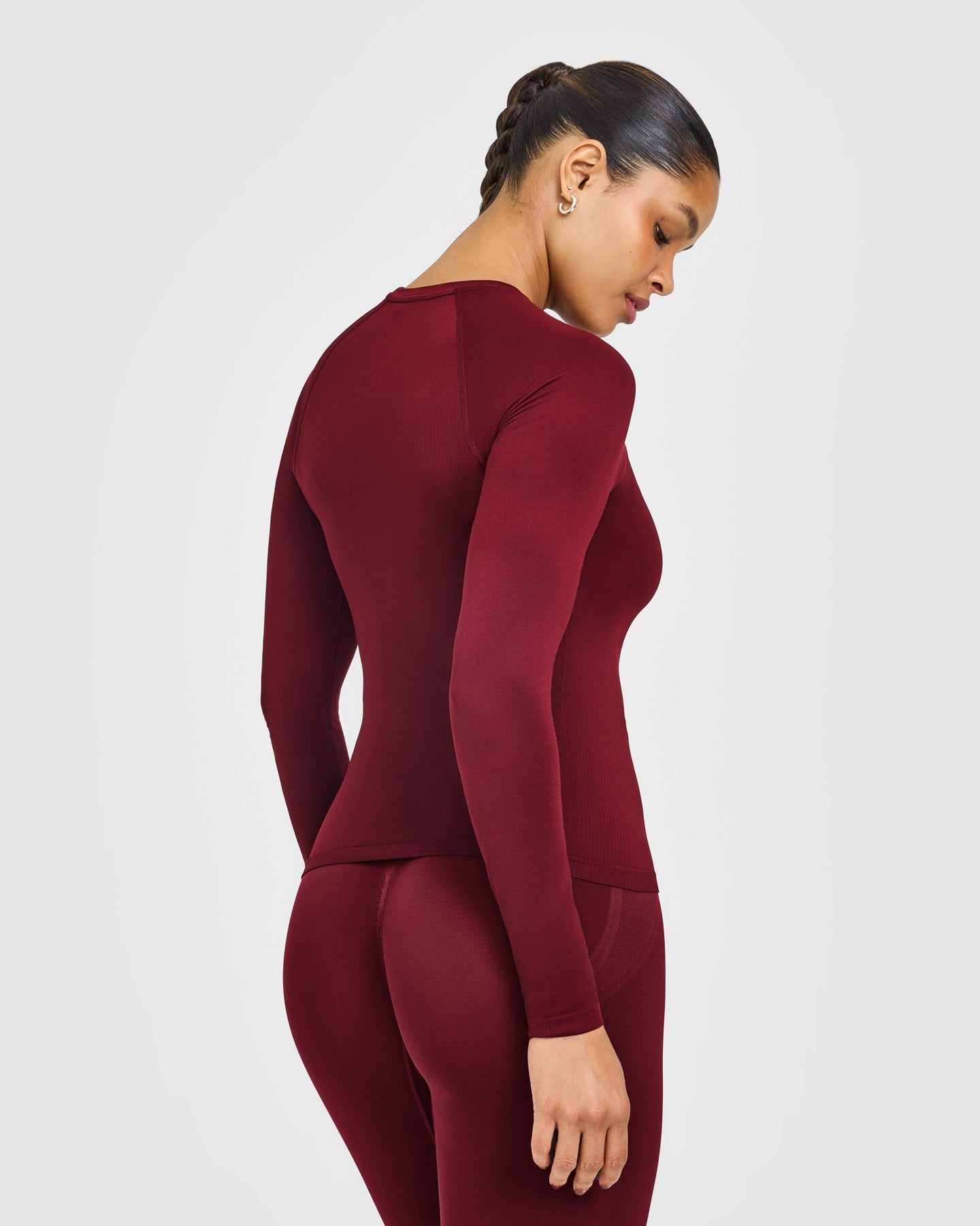 Alternative view of Go To Seamless Fitted Long Sleeve Top | Rosewood