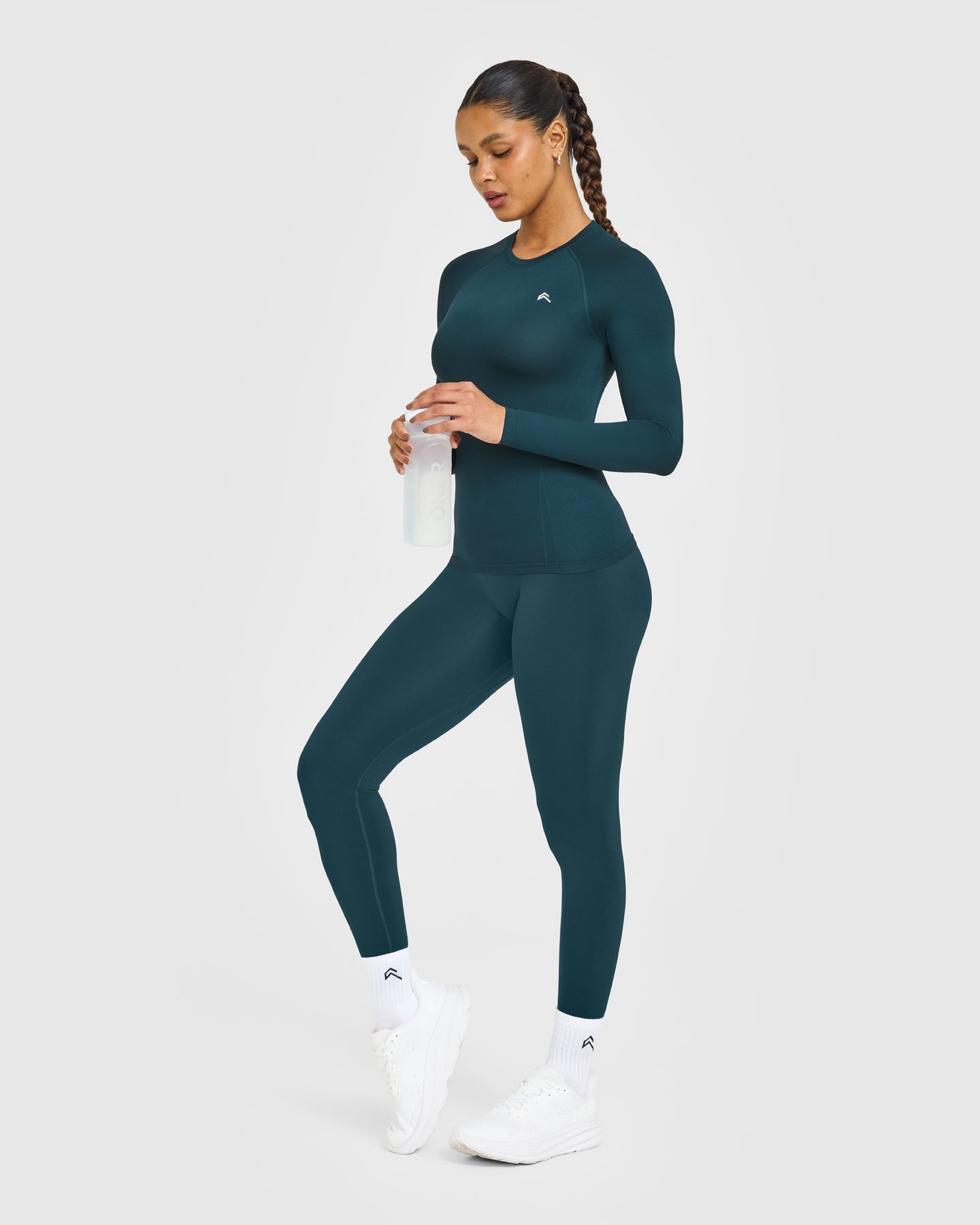 Go To Seamless Fitted Long Sleeve Top | Oil Blue - Image 3
