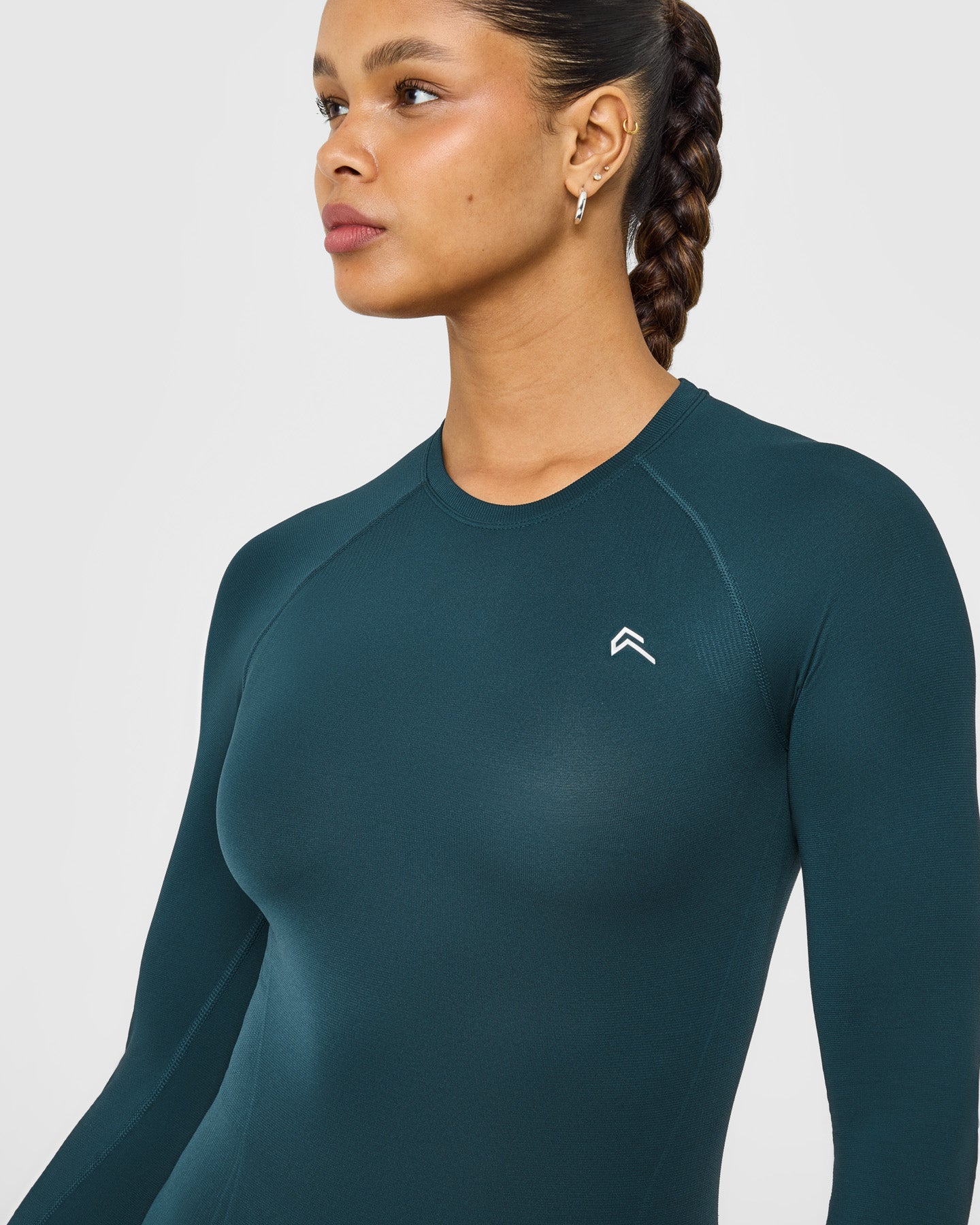 Alternative view of Go To Seamless Fitted Long Sleeve Top | Oil Blue