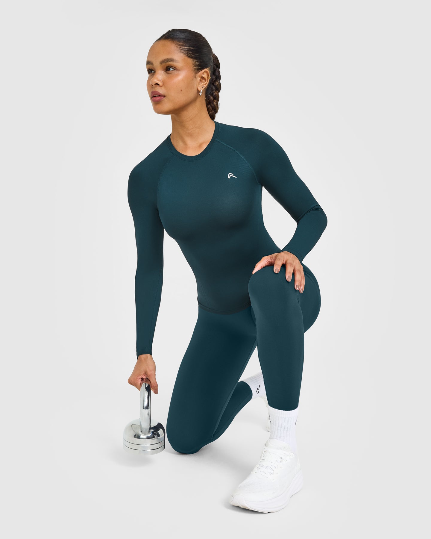 Go To Seamless Fitted Long Sleeve Top | Oil Blue - Image 6