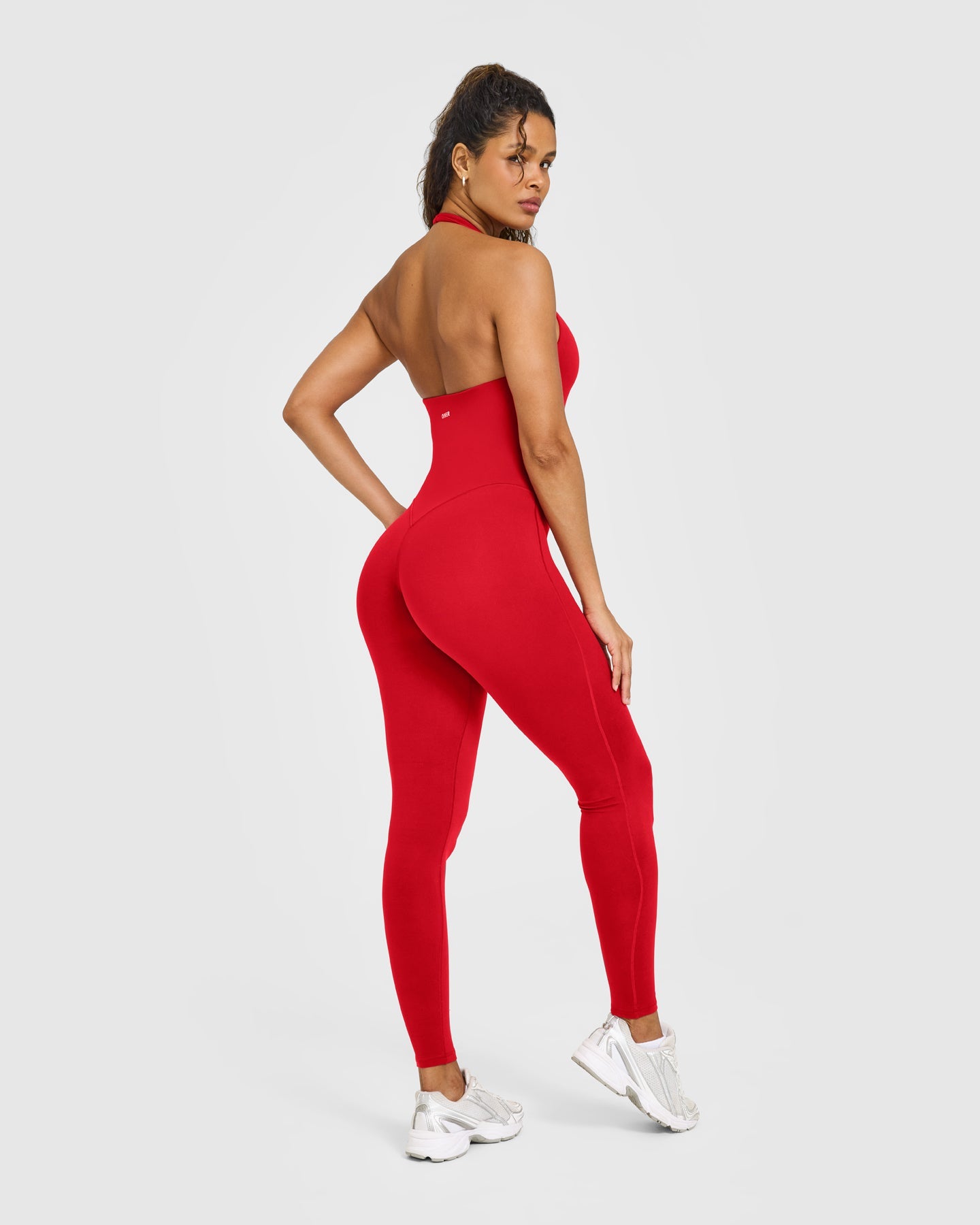 SoftMotion Halter Neck All In One Long with White Logo | Light Toasted Red - Image 6