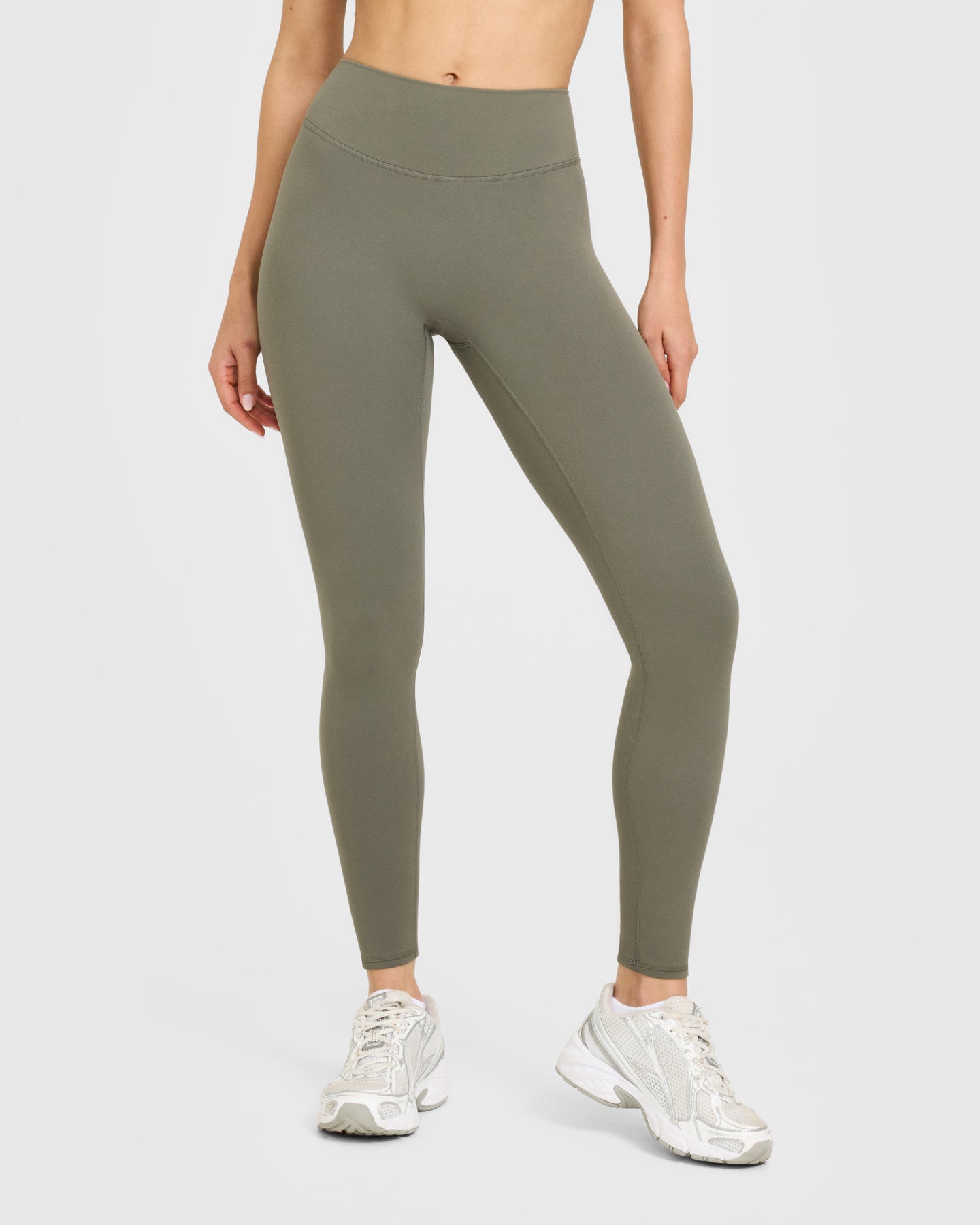 Alternative view of SoftMotion High Waisted Leggings with White Logo | Alpine Green