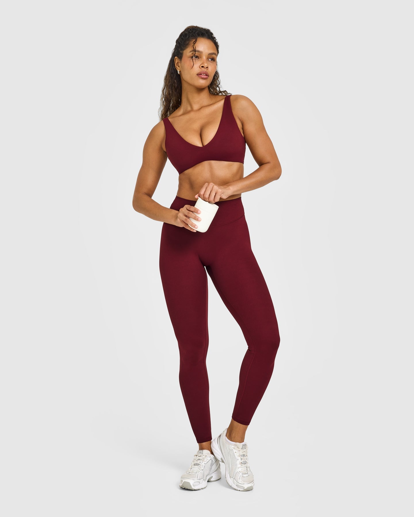 SoftMotion High Waisted Leggings with White Logo | Light Rosewood - Image 3