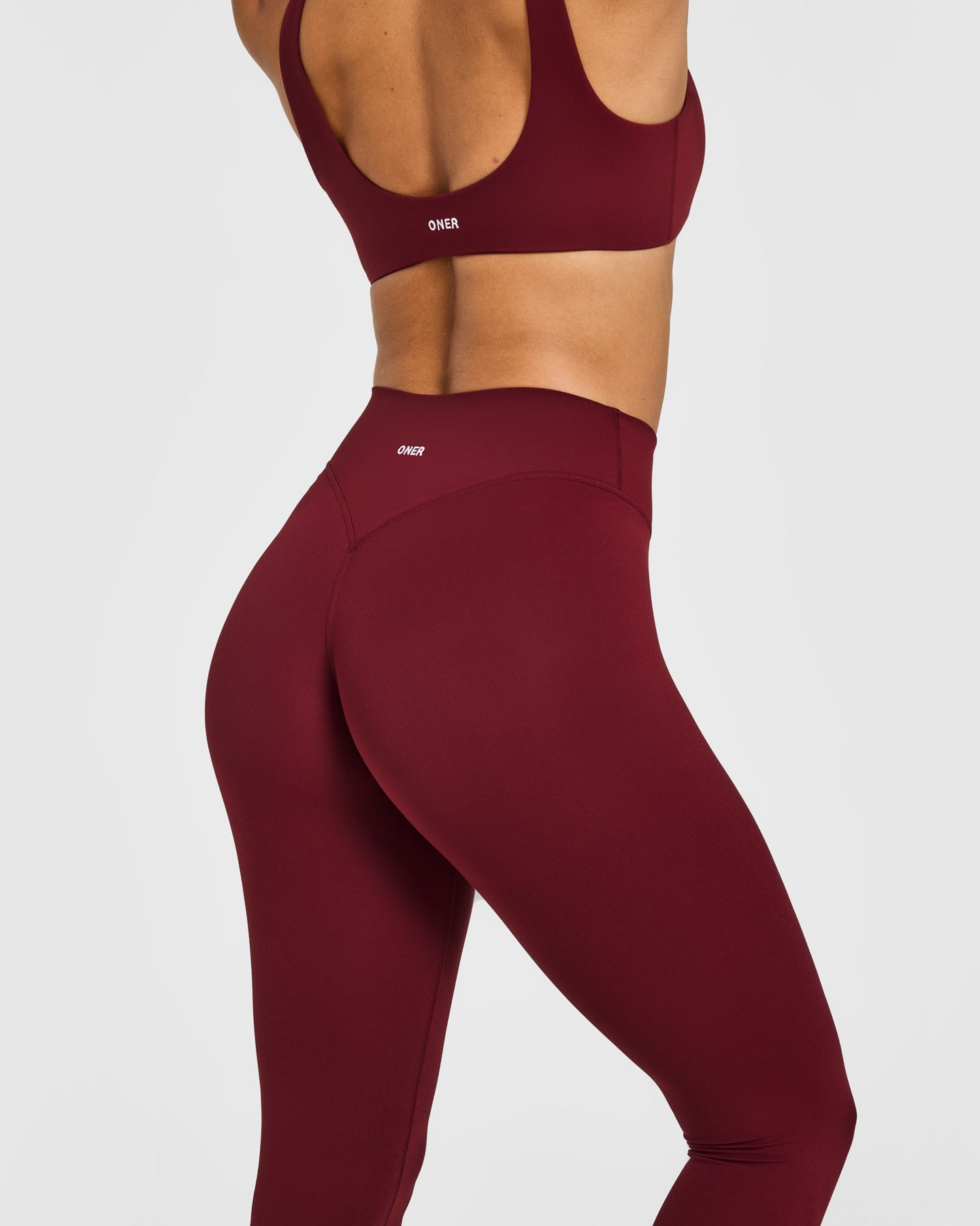 SoftMotion High Waisted Leggings with White Logo | Light Rosewood - Image 4
