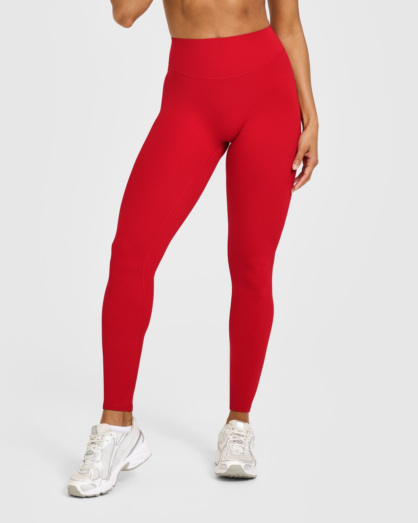 Alternative view of SoftMotion High Waisted Leggings with White Logo | Light Toasted Red