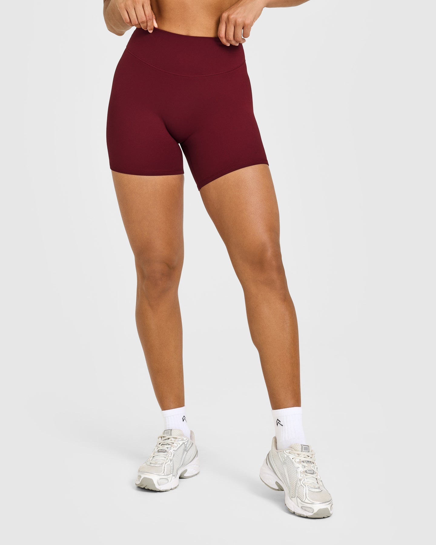 SoftMotion High Waisted Shorts 6" with White Logo | Light Rosewood - Image 6