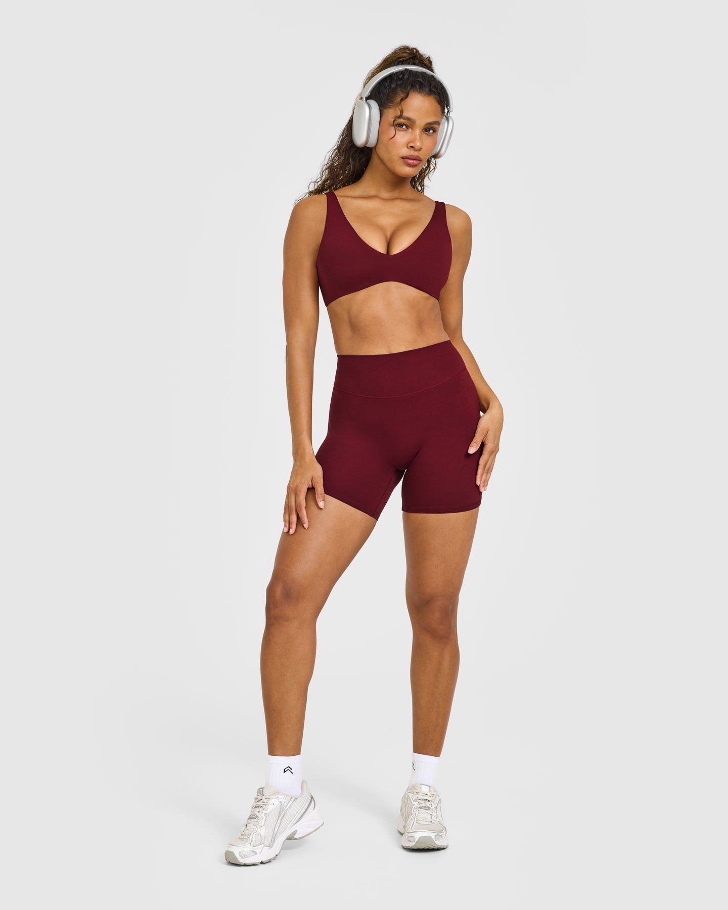 SoftMotion High Waisted Shorts 6" with White Logo | Light Rosewood - Image 3