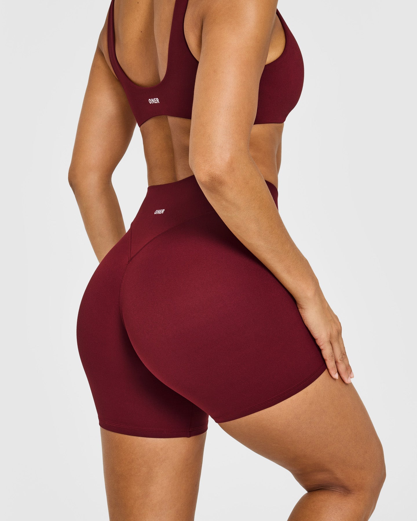 Alternative view of SoftMotion High Waisted Shorts 6" with White Logo | Light Rosewood