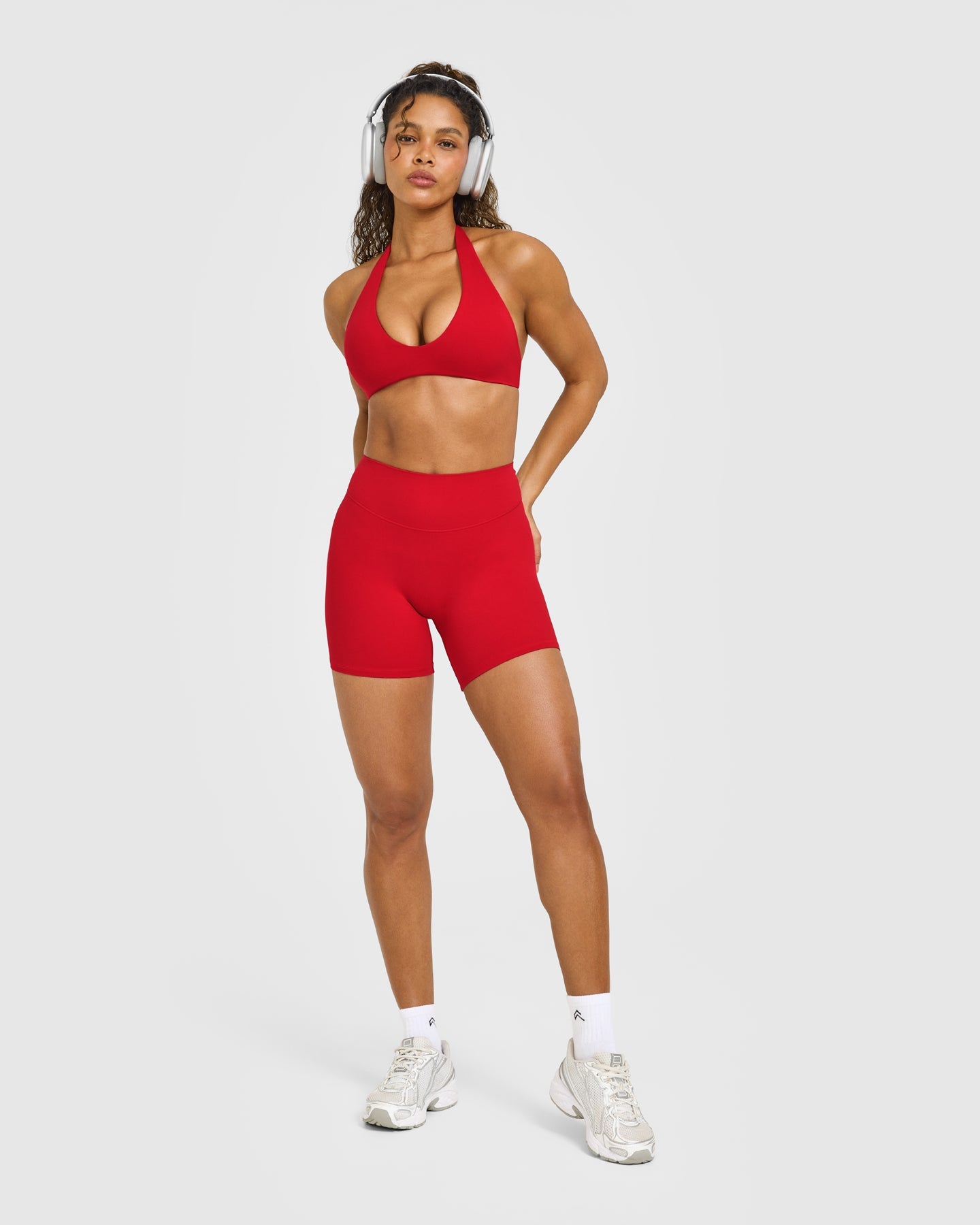 SoftMotion High Waisted Shorts 6" with White Logo | Light Toasted Red - Image 3