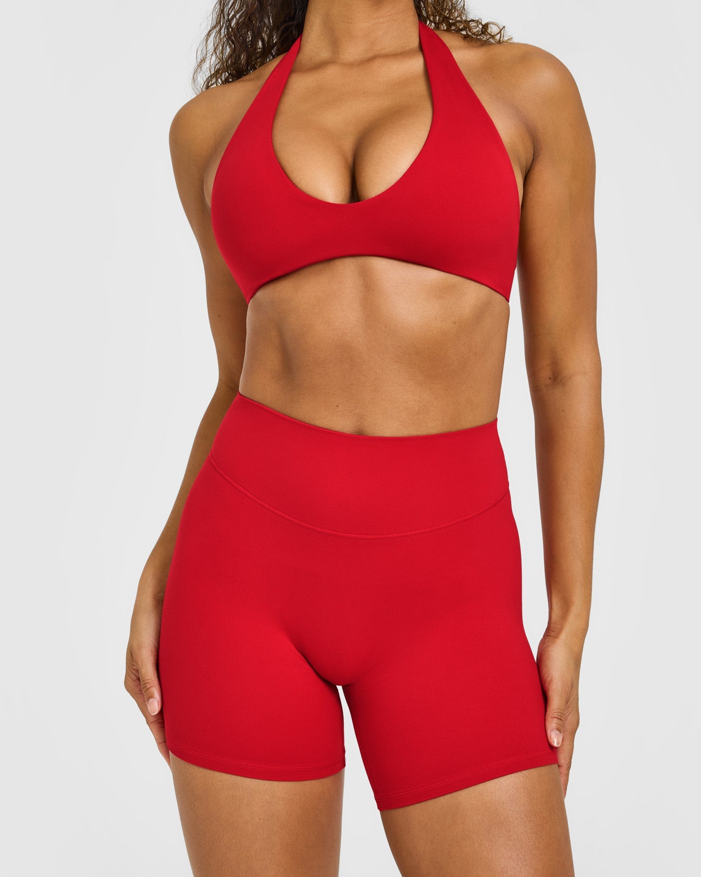 SoftMotion High Waisted Shorts 6" with White Logo | Light Toasted Red - Image 5