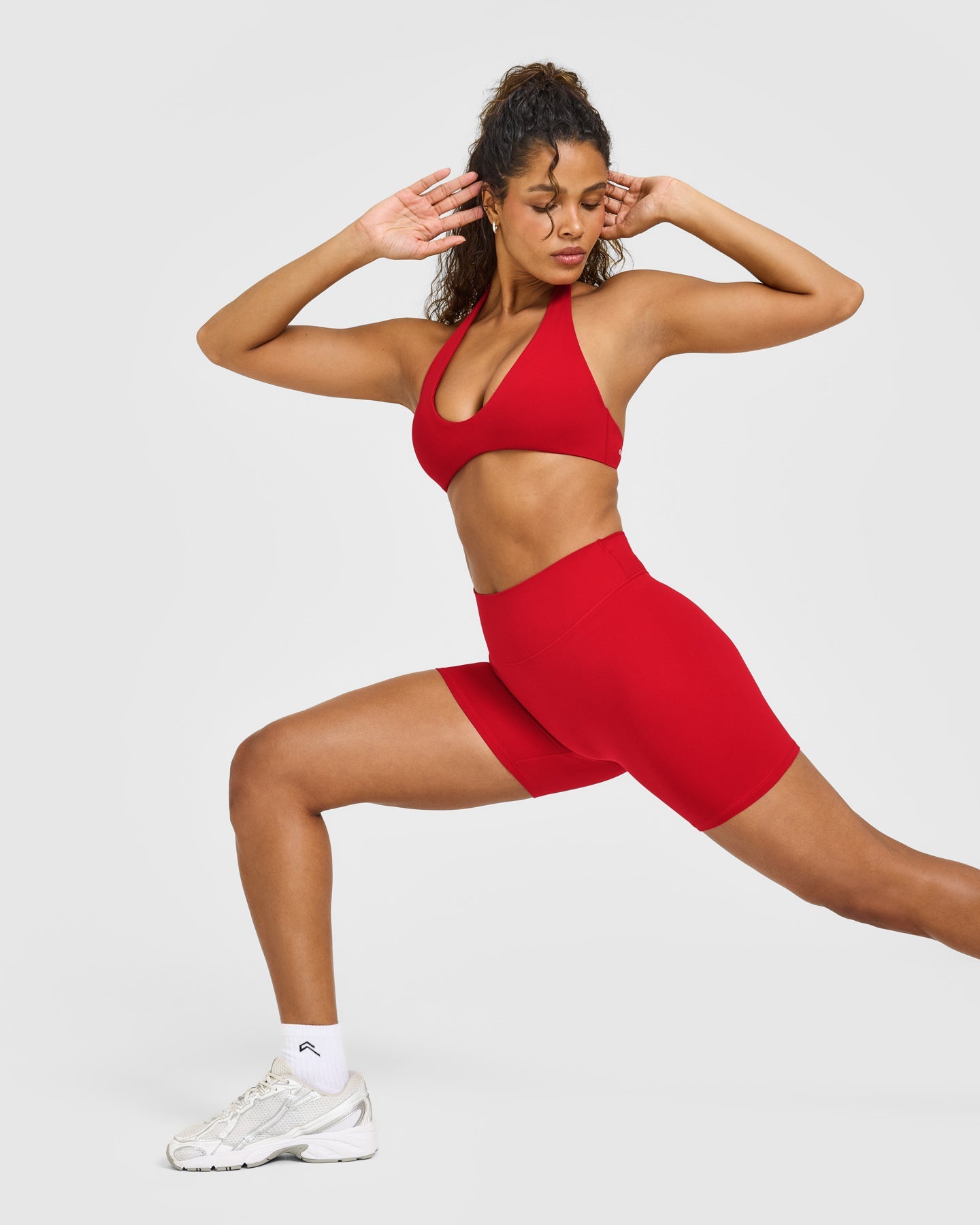 SoftMotion High Waisted Shorts 6" with White Logo | Light Toasted Red - Image 6