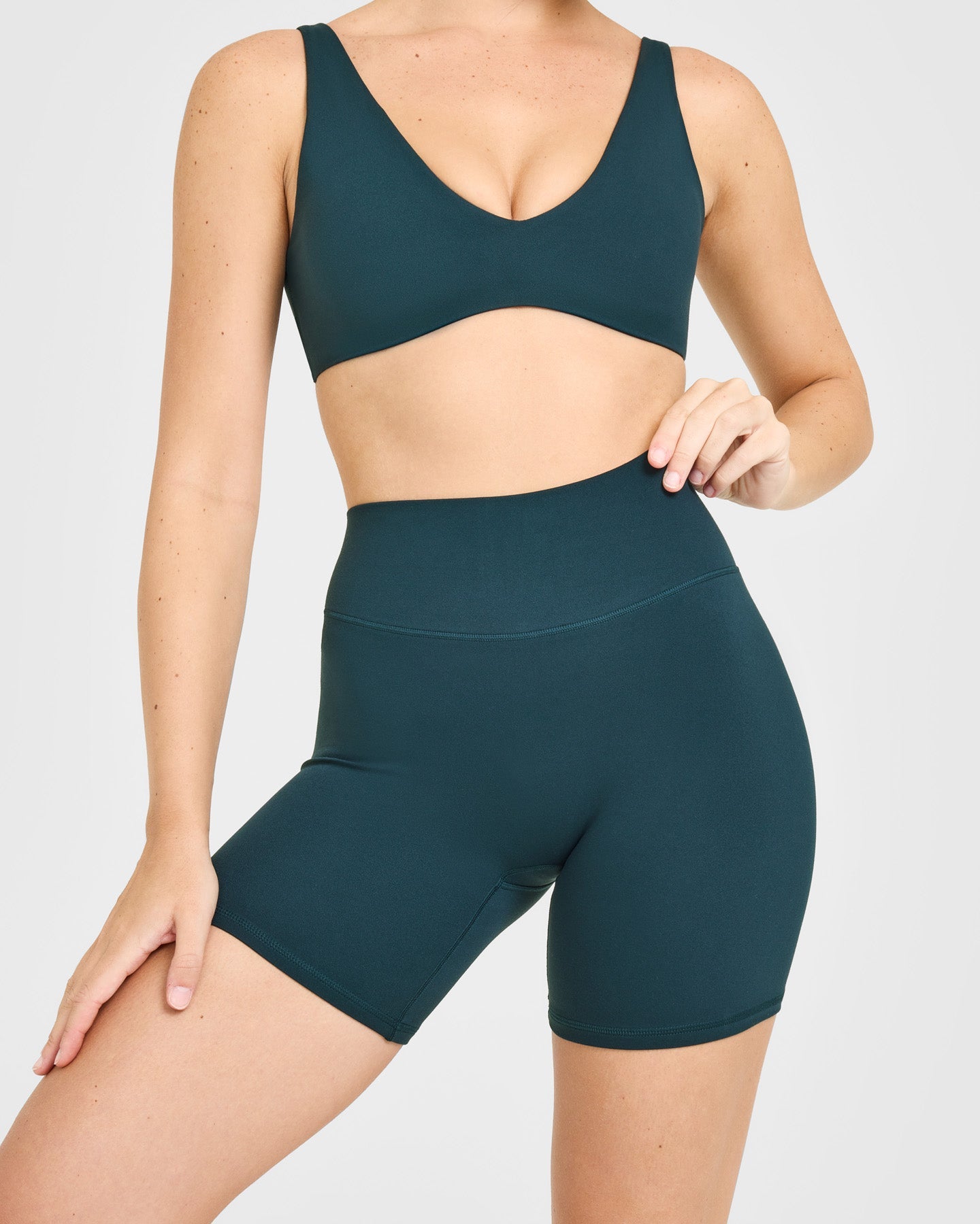 SoftMotion High Waisted Shorts 6" with White Logo | Oil Blue - Image 4