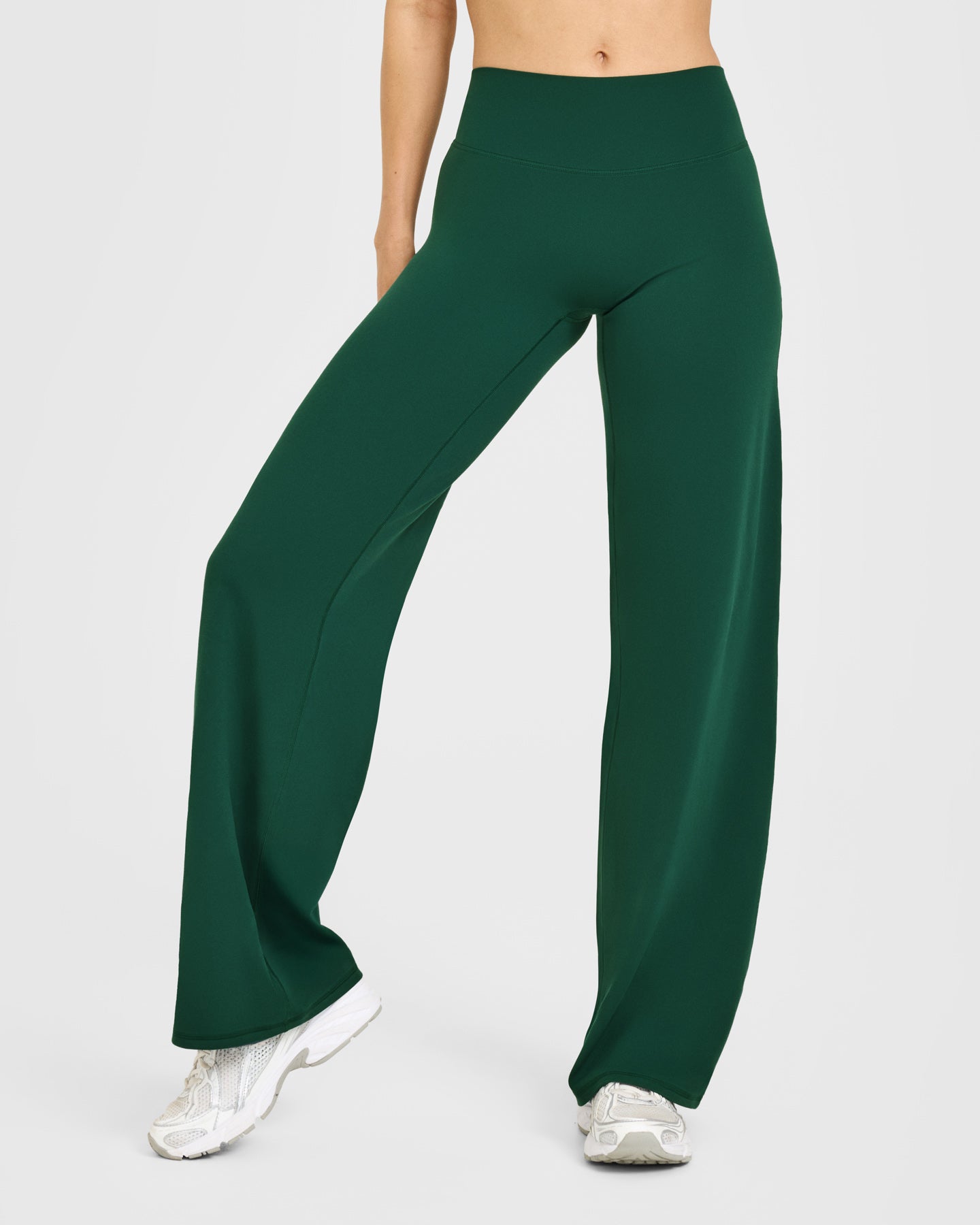 Alternative view of SoftMotion Straight Leg Bottoms with White Logo | Dark Racing Green