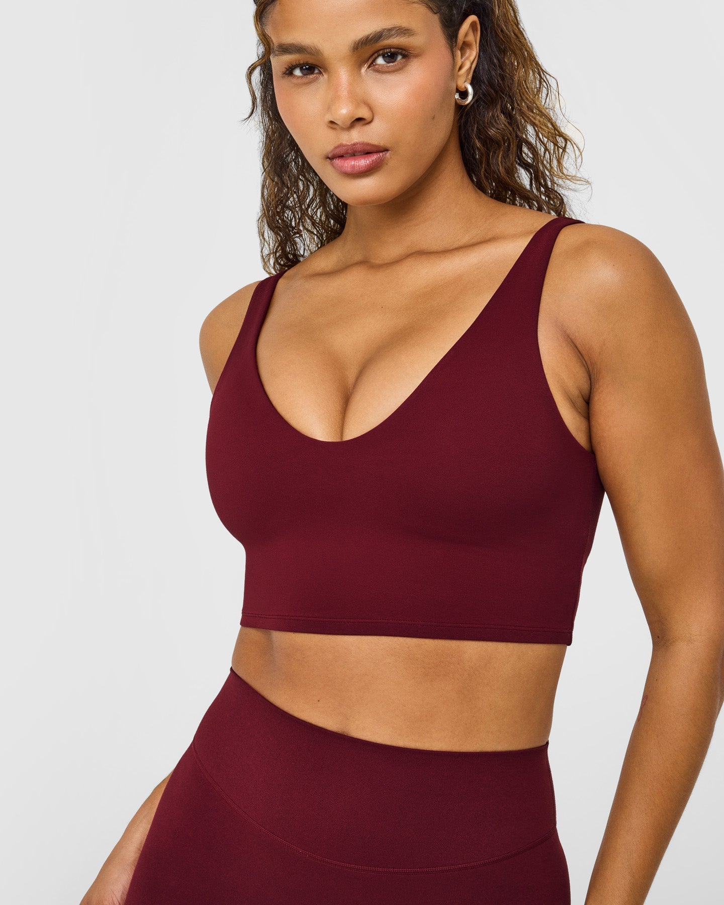 SoftMotion Longline Sports Bra with White Logo | Light Rosewood - Image 5