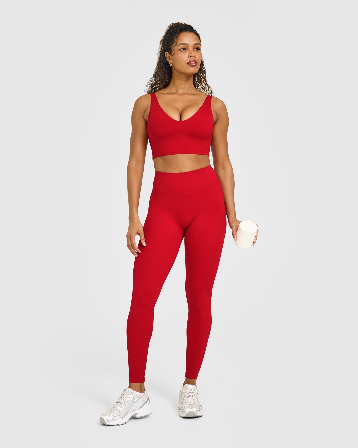 SoftMotion Longline Sports Bra with White Logo | Light Toasted Red - Image 3