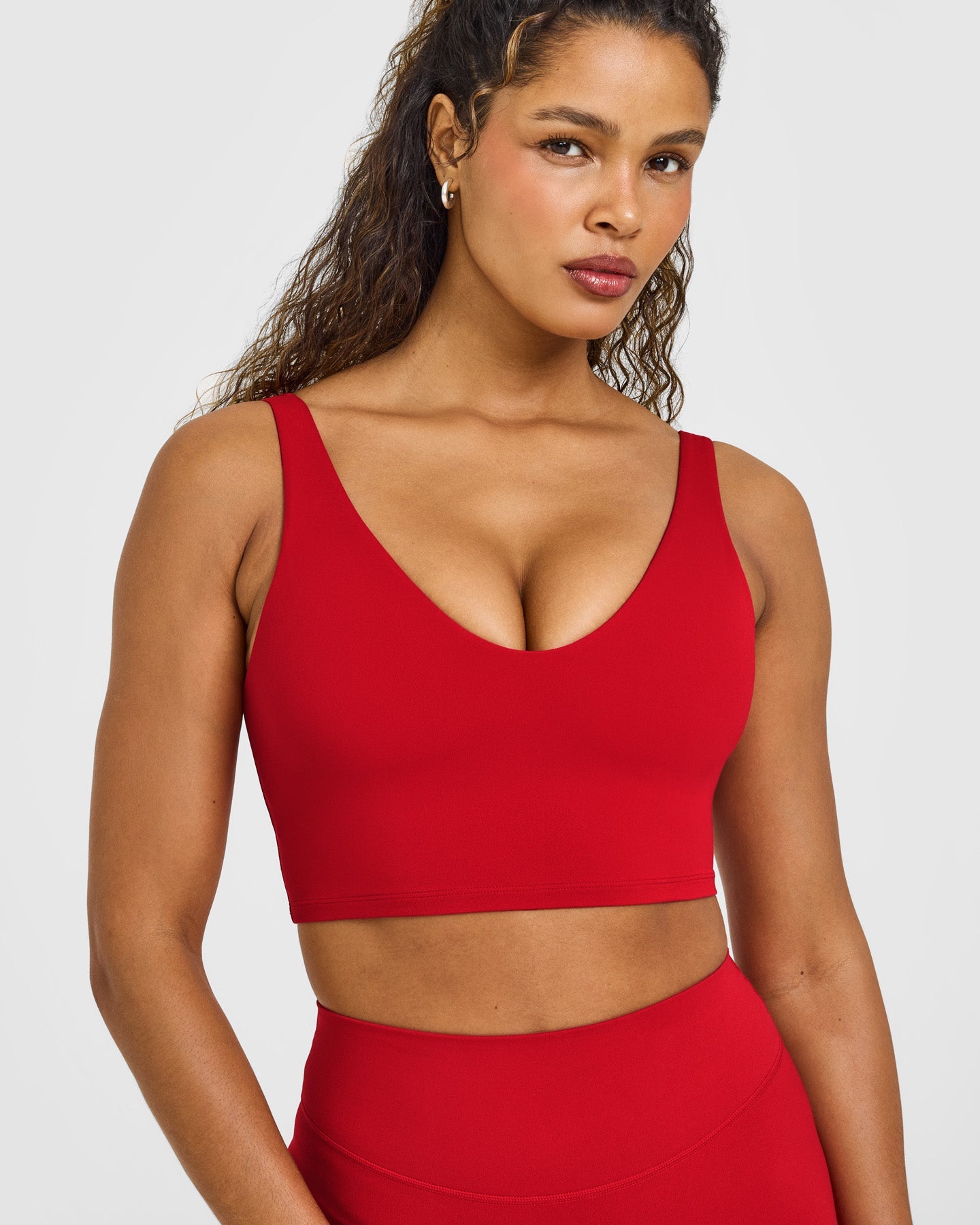 SoftMotion Longline Sports Bra with White Logo | Light Toasted Red - Image 5