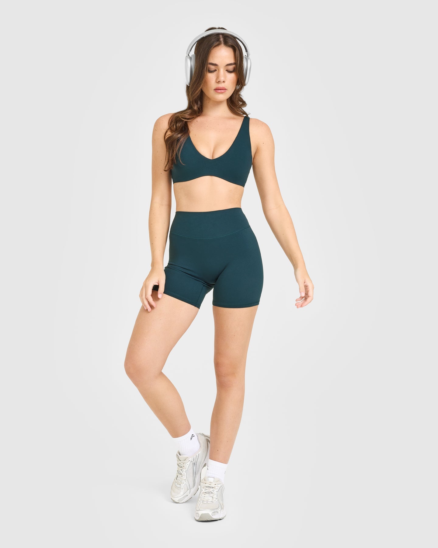 SoftMotion Scoop Back Bralette with White Logo | Oil Blue - Image 3