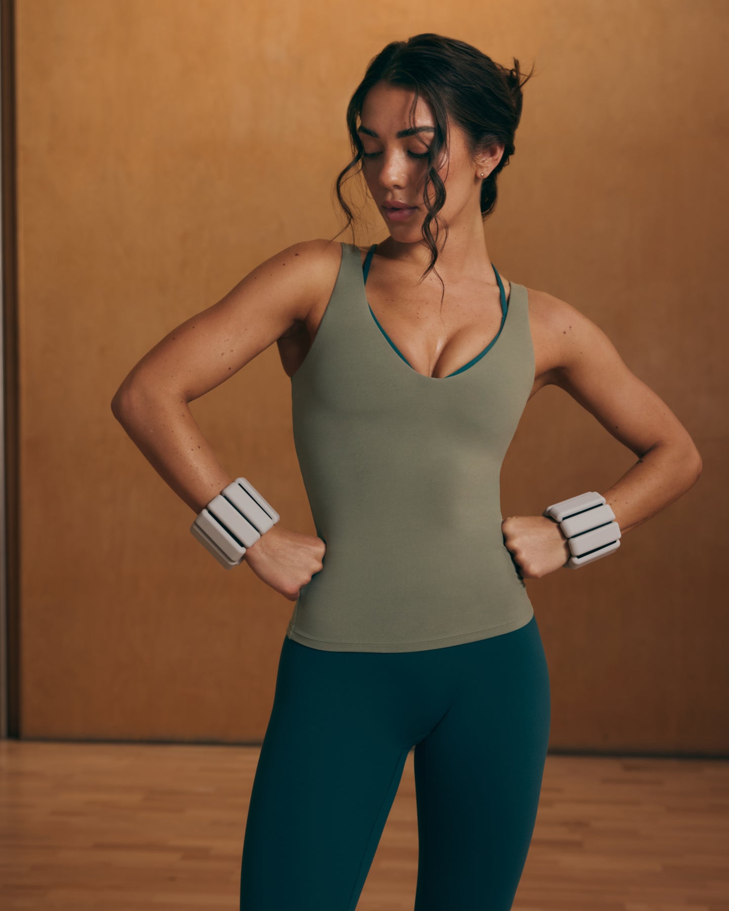 Alternative view of SoftMotion Scoop Neck Vest with White Logo | Alpine Green