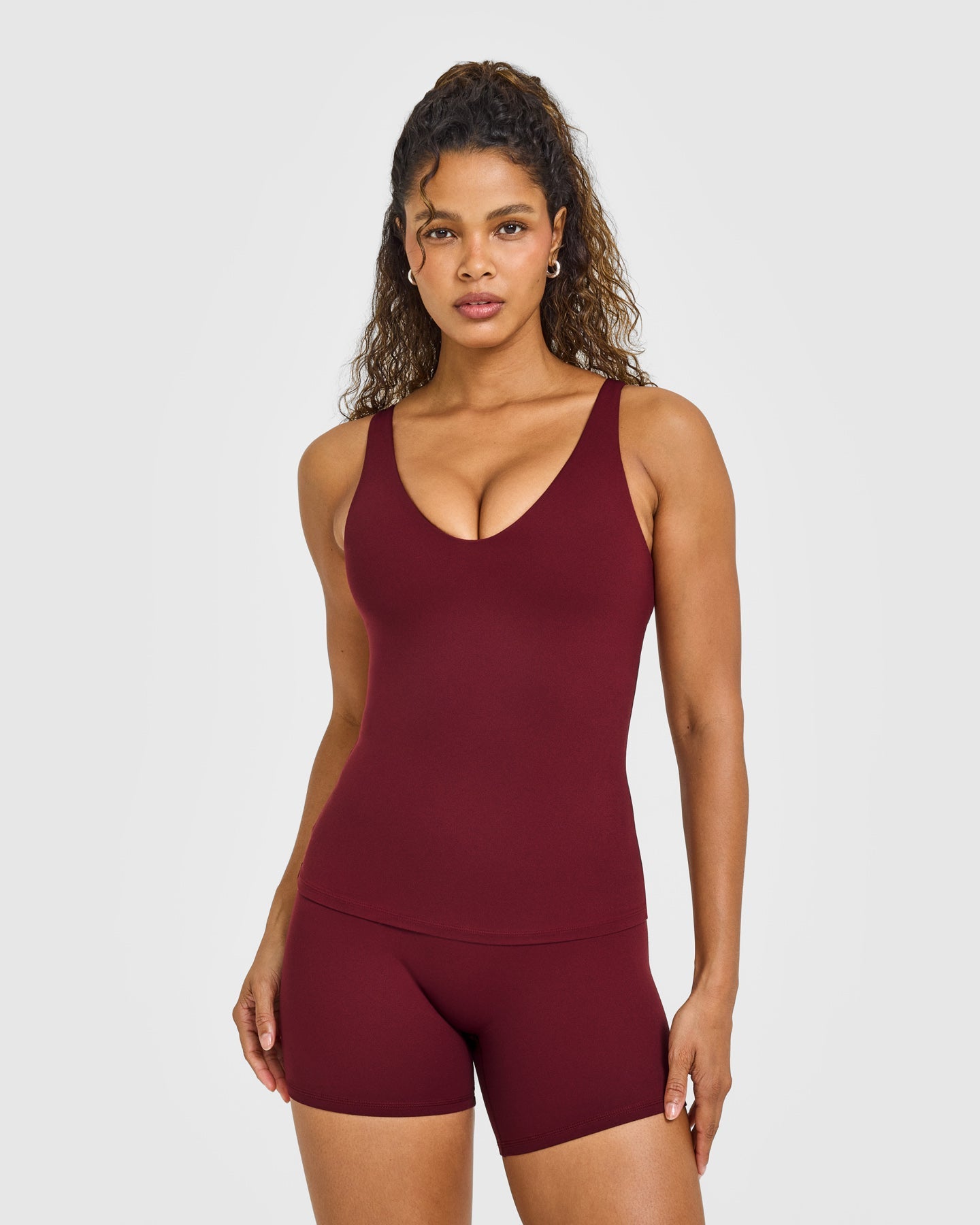 SoftMotion Scoop Neck Vest with White Logo | Light Rosewood