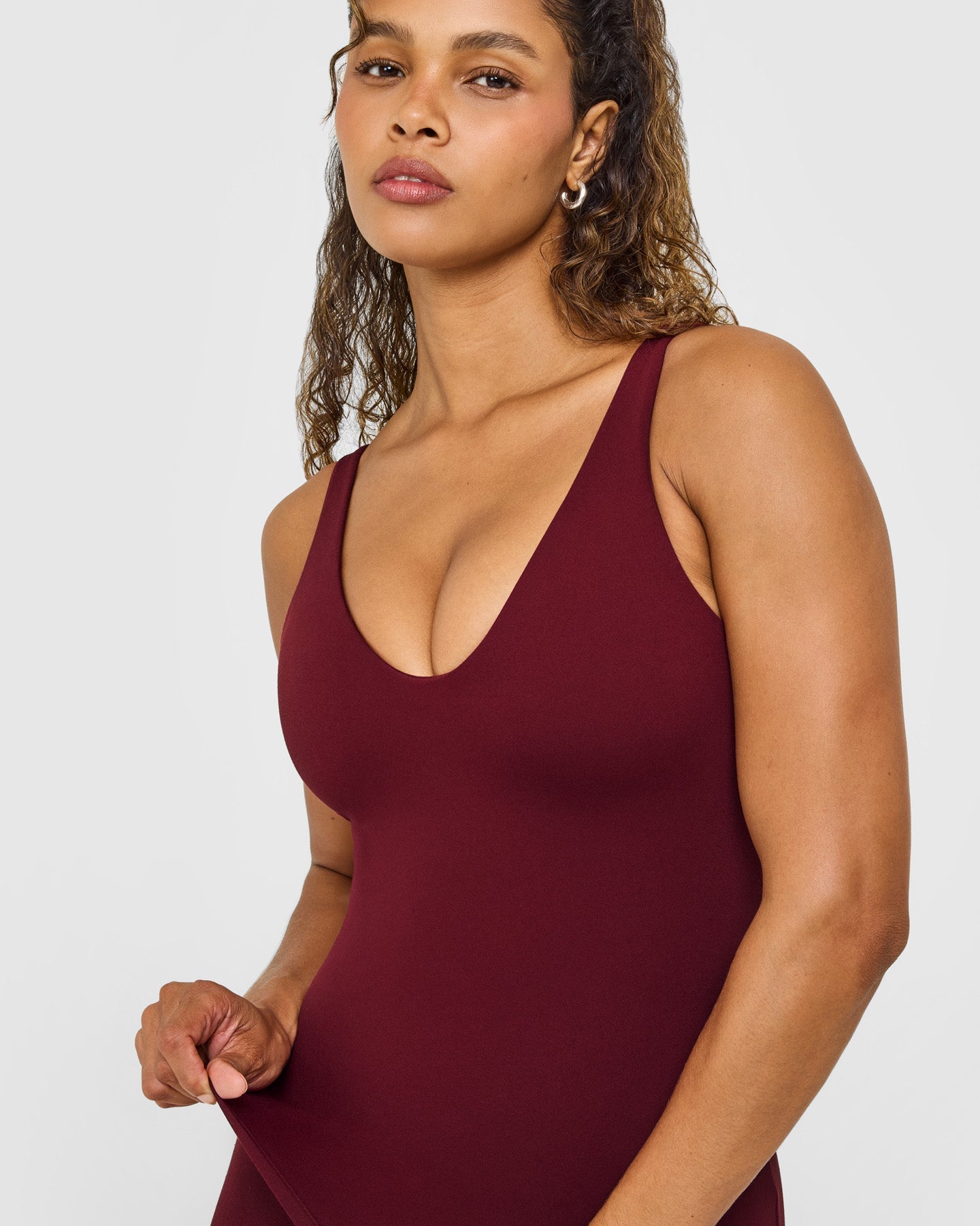 Alternative view of SoftMotion Scoop Neck Vest with White Logo | Light Rosewood