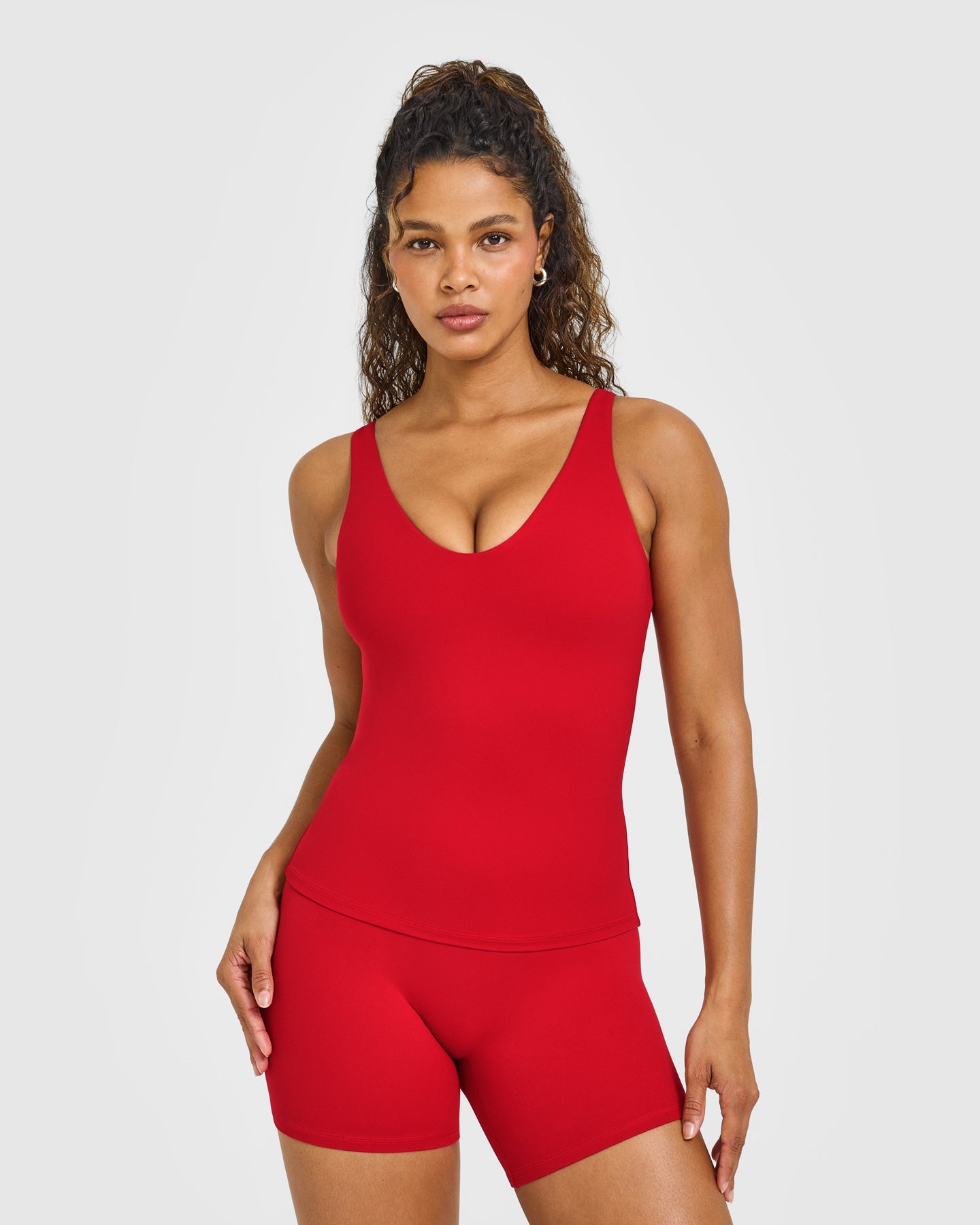 SoftMotion Scoop Neck Vest with White Logo | Light Toasted Red